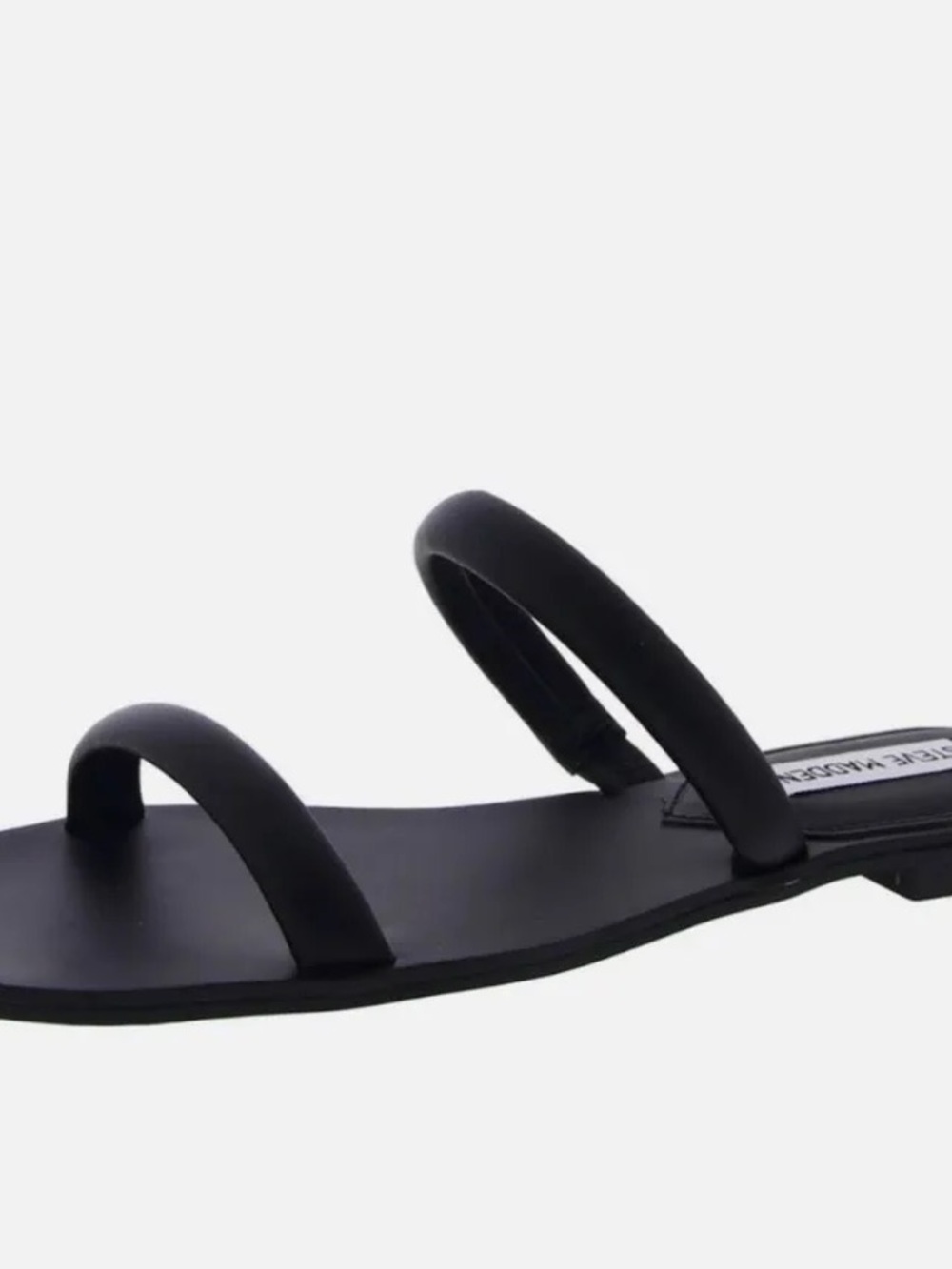 Steve Madden Black Double-Strap Square-Toe Sandals - Picture 2 of 5